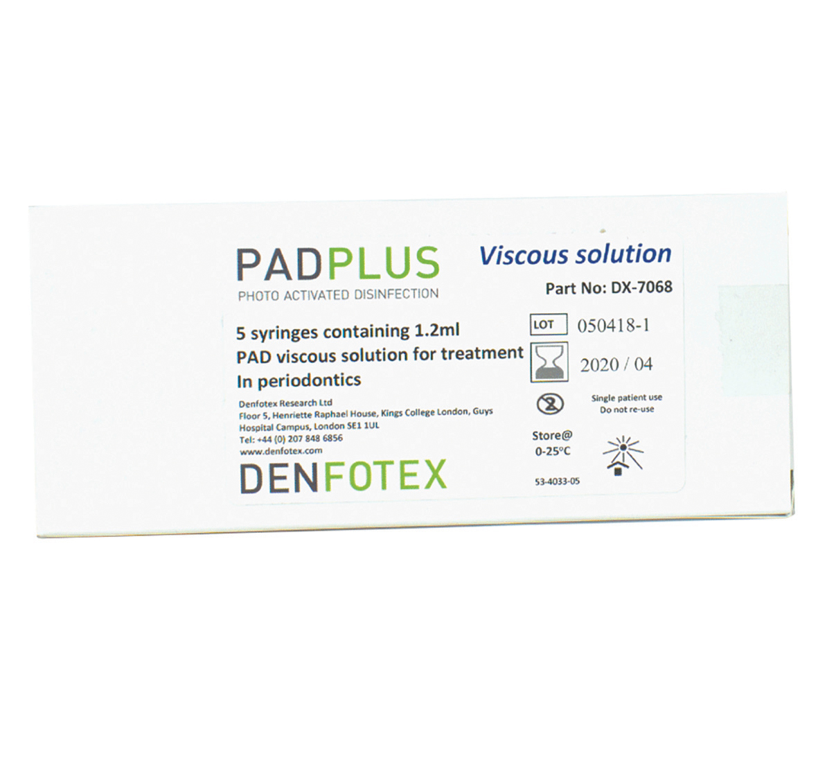 PAD Plus Viscous Solution Syringe 1.2ml 5pk