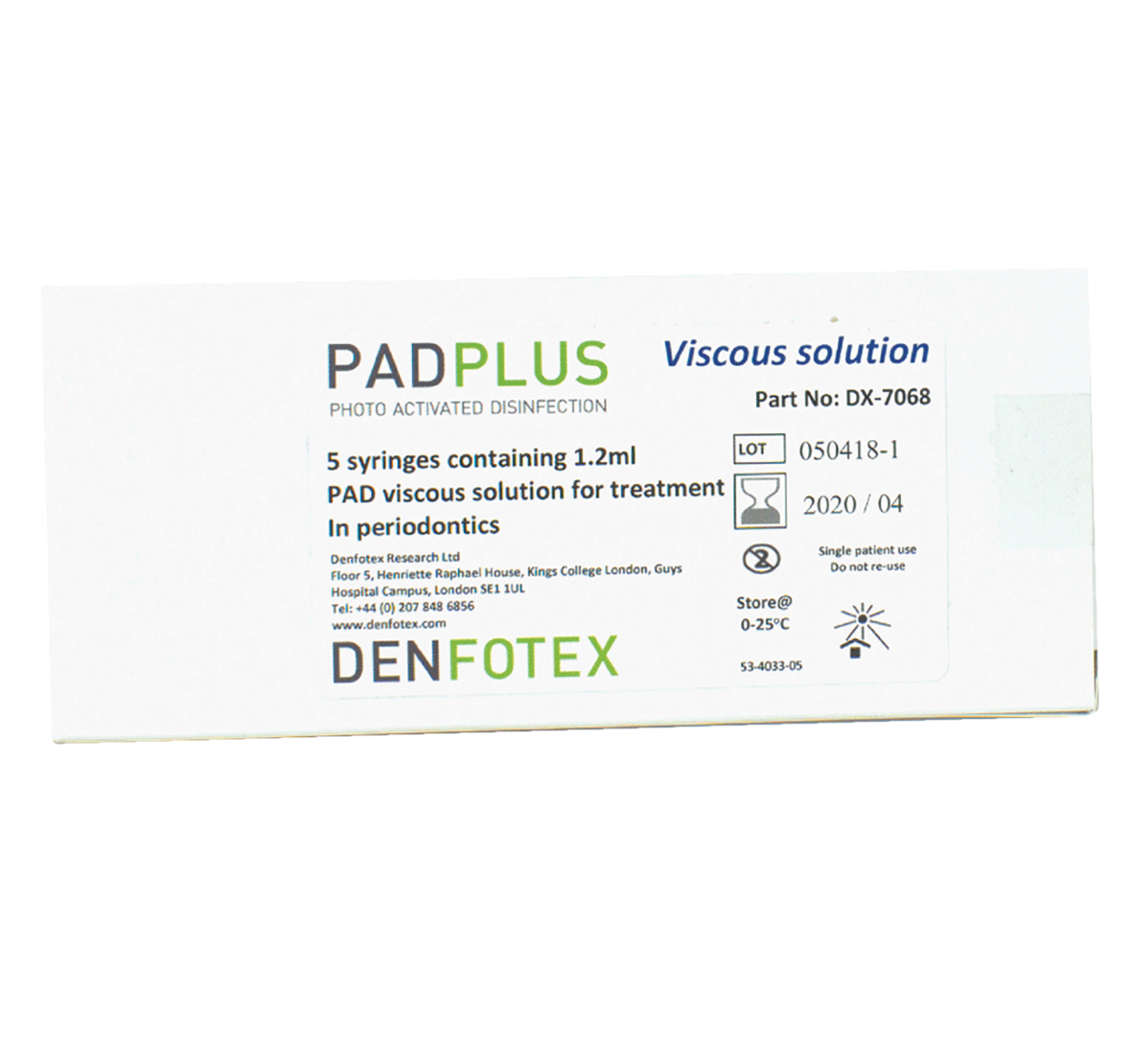 PAD Plus Viscous Solution Syringe 1.2ml 5pk