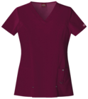 Dickies Xtreme Stretch 82851 Ladies V-Neck Top Wine Red M
