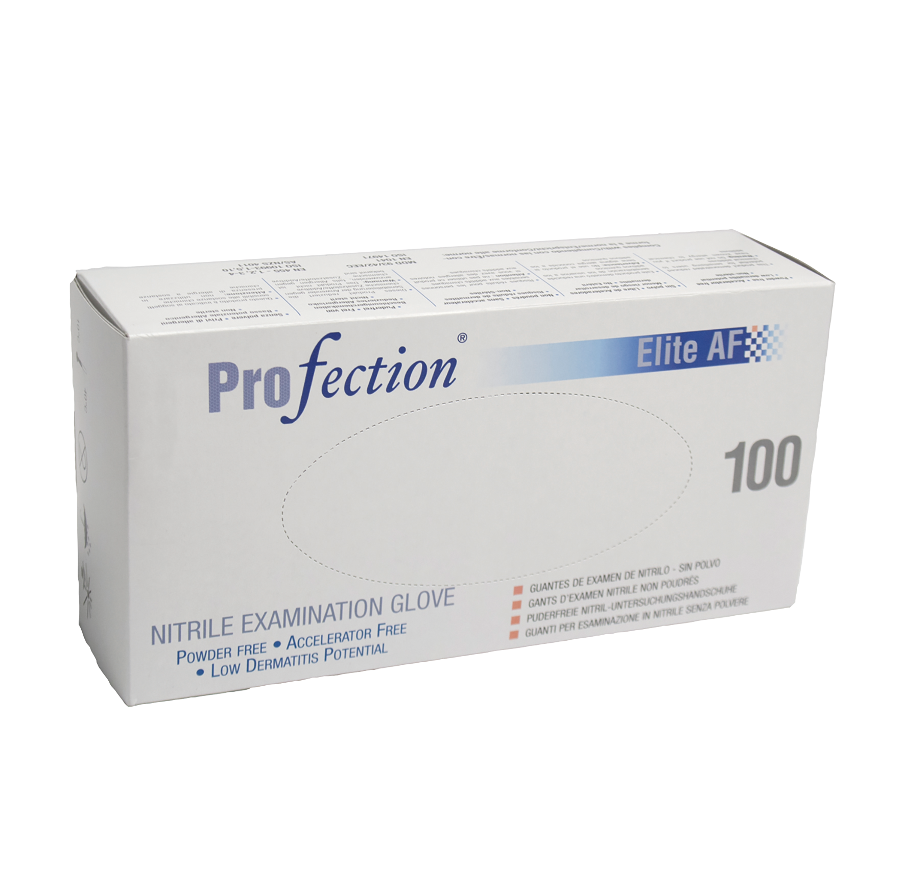 Profection Elite AF Glove - Nitrile Accelerator-Free Powder-Free Blue Large 100pk