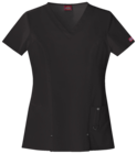 Dickies Xtreme Stretch 82851 Ladies V-Neck Top Black XL
