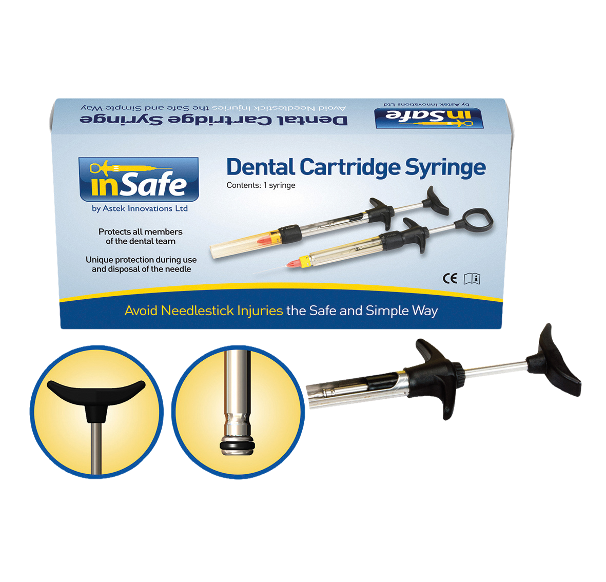 inSafe Syringe Kit 2.2ml O-Ring Asp T-Type 3pk