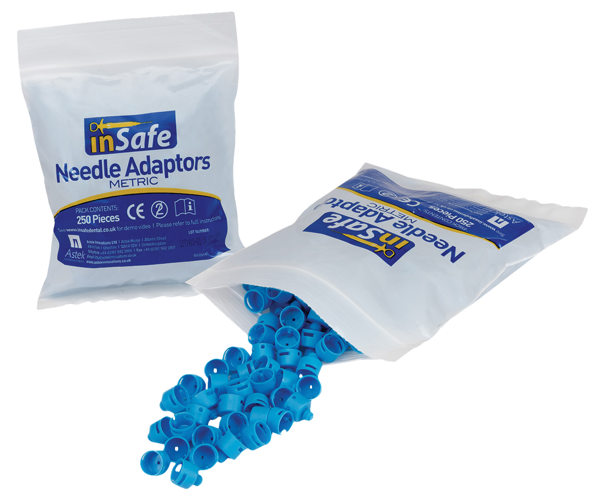 inSafe Needle Adaptors Metric Blue 250pk