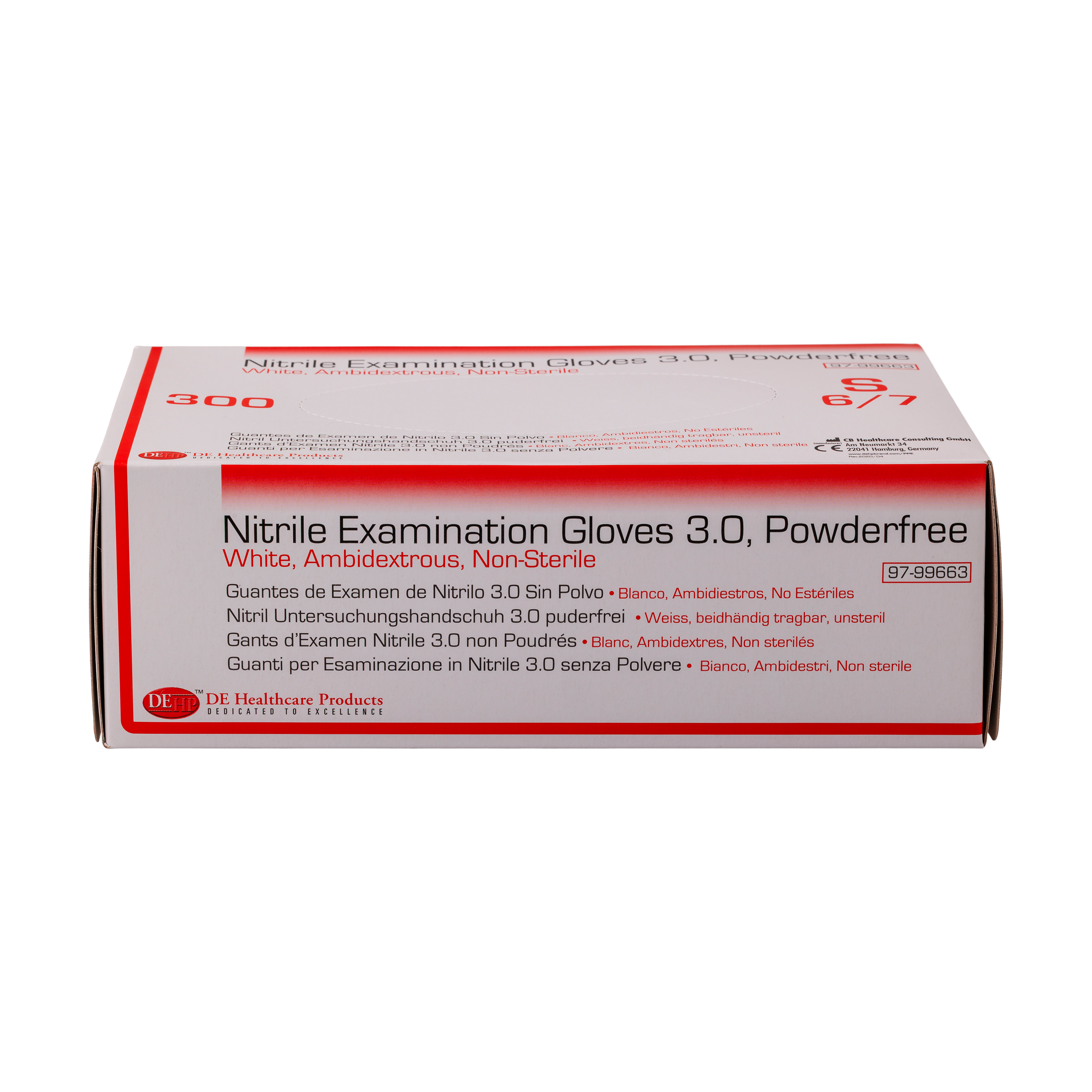 DEHP Gloves Nitrile Exam Powder-Free White Small 300pk