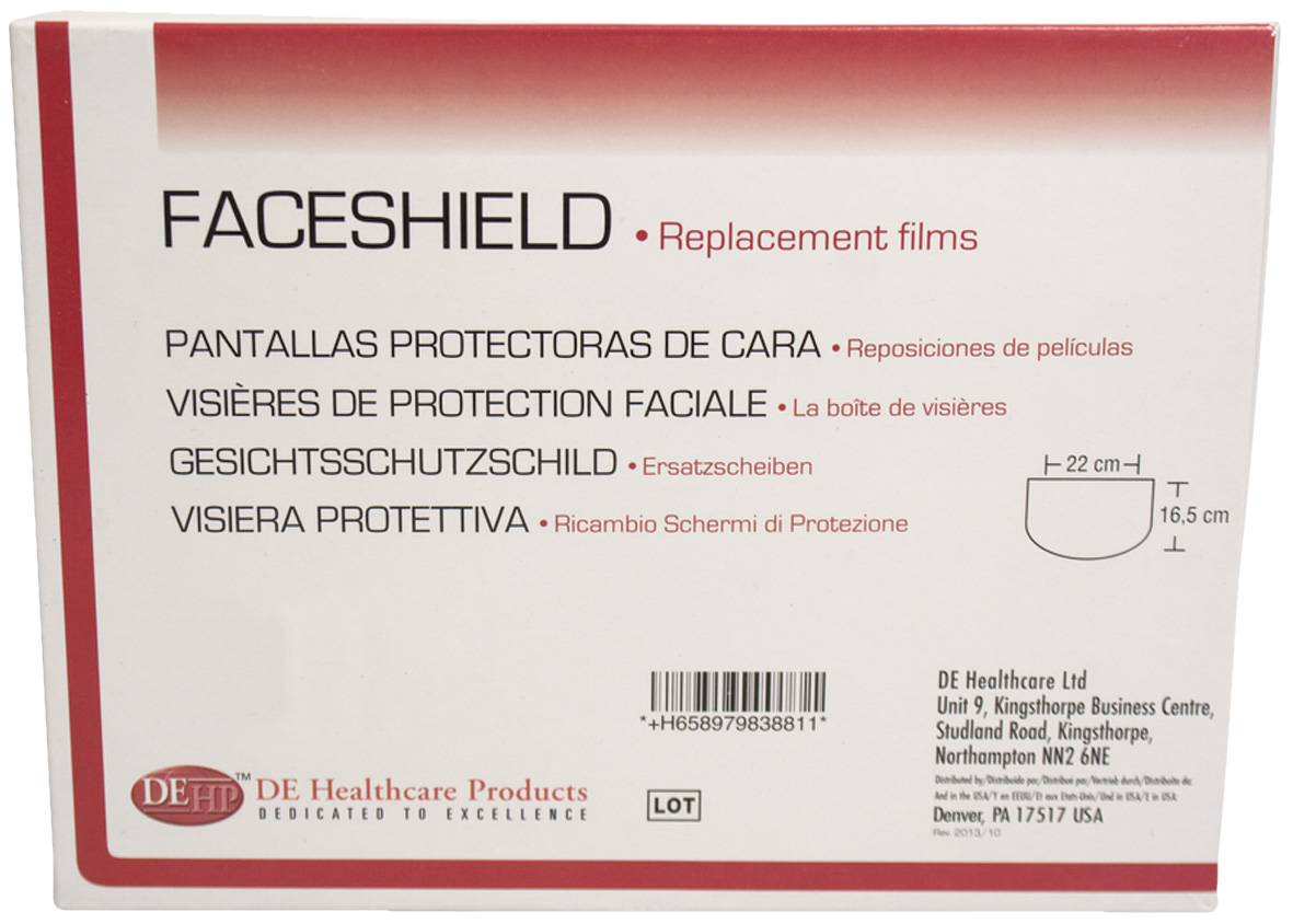 DEHP Face Shield Visor Refill 12pk