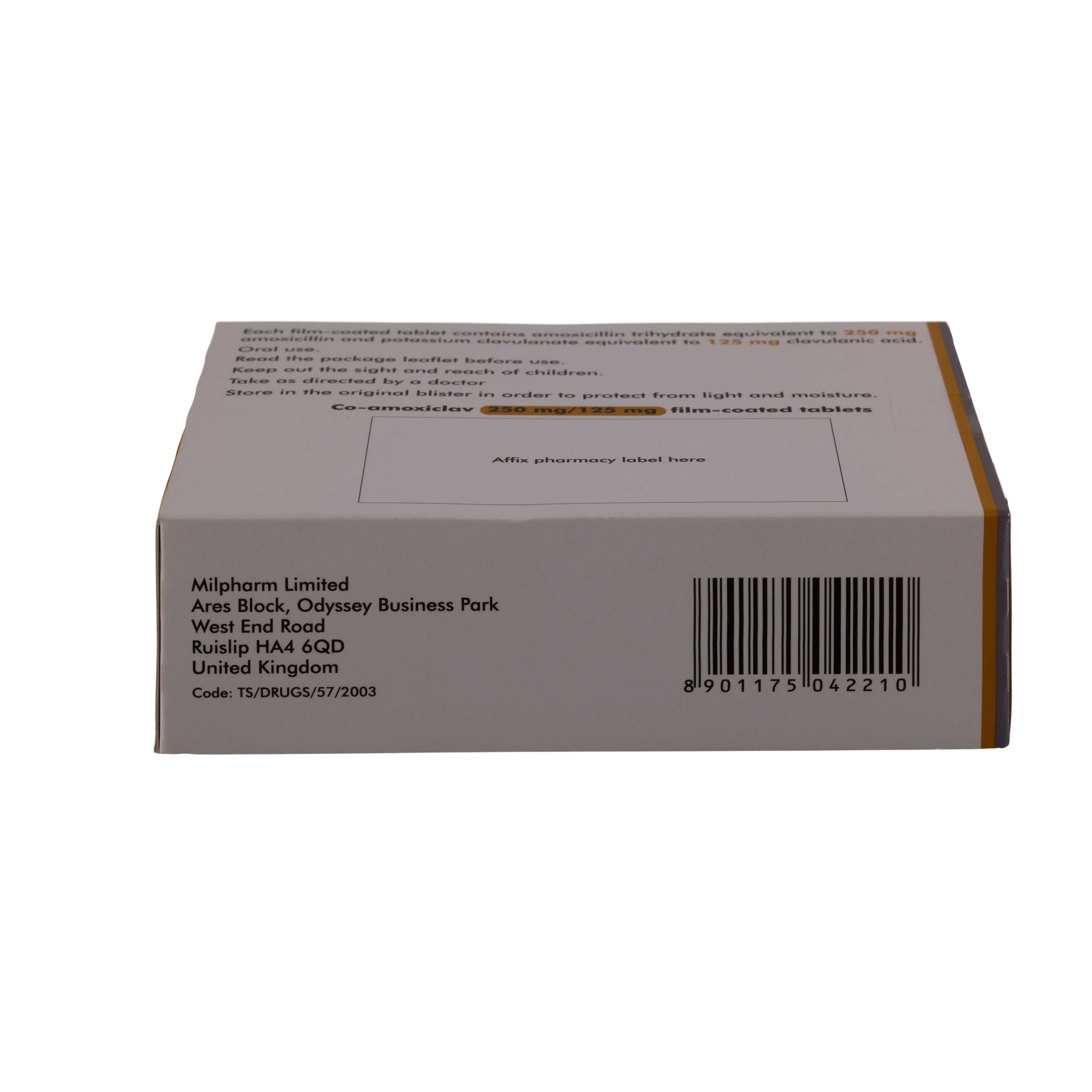 Co-Amoxiclav 250/125mg Tablets 21pk