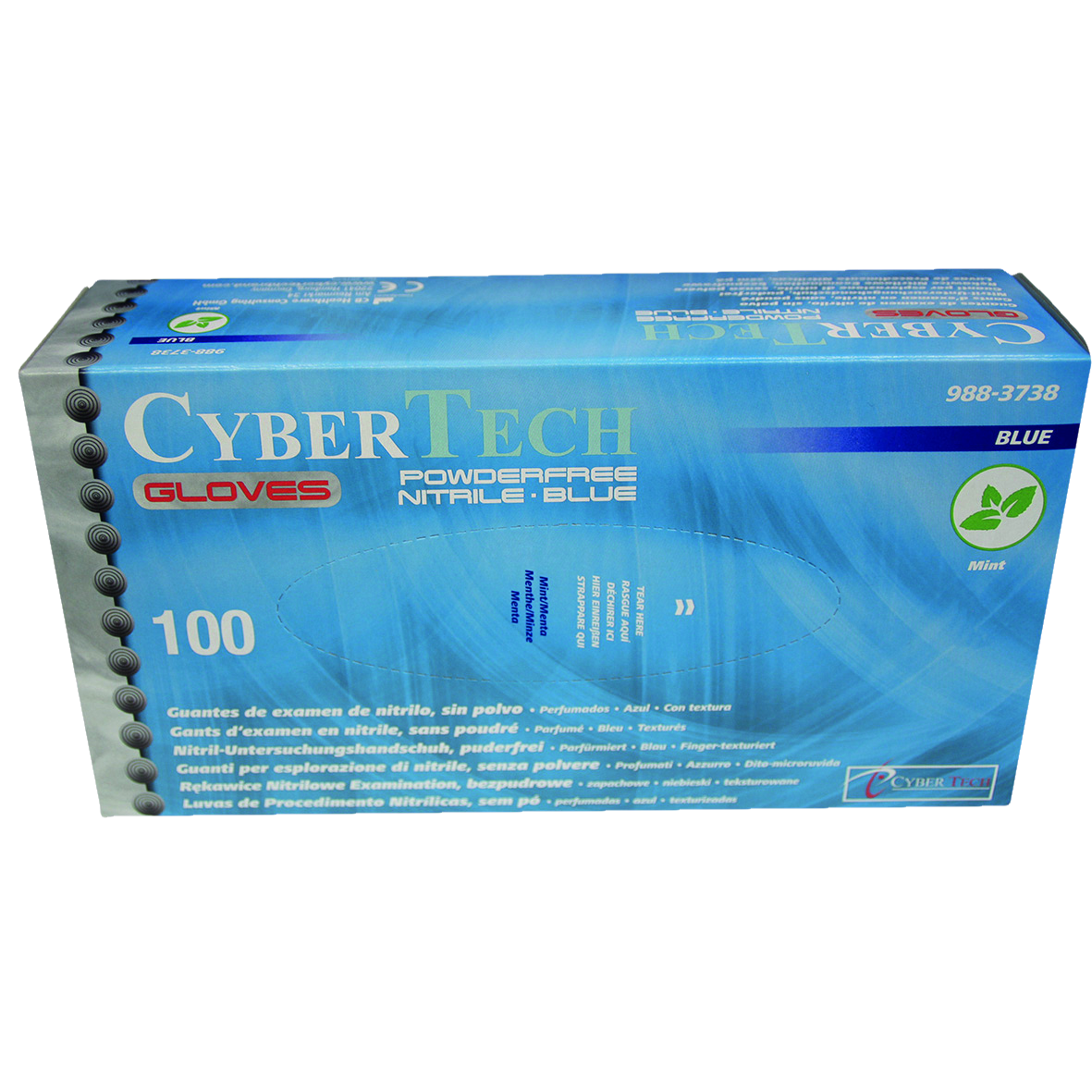 Cyber Gloves Blue Nitrile Powder-Free Small 100pk
