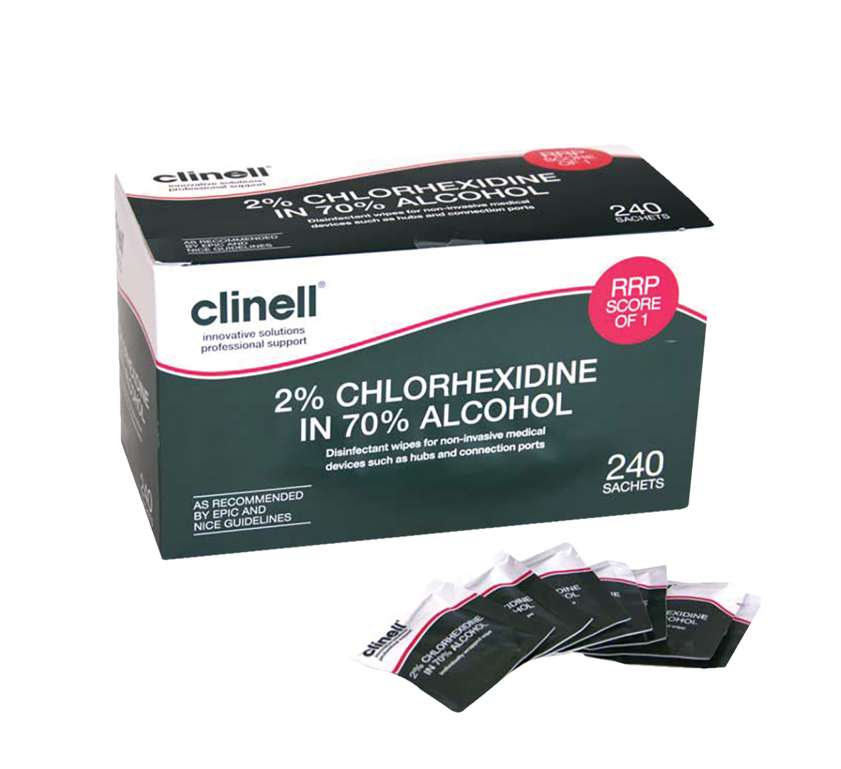 Clinell Device Wipe 2% Chlorhexidine in 70% Alcohol 240pk