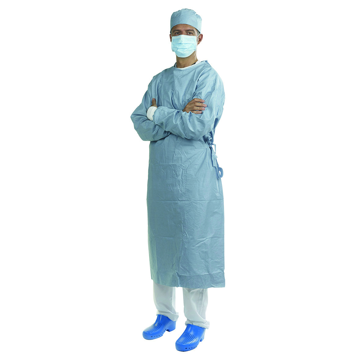 Spunlace Gown Sterile Blue Size Medium 12pk