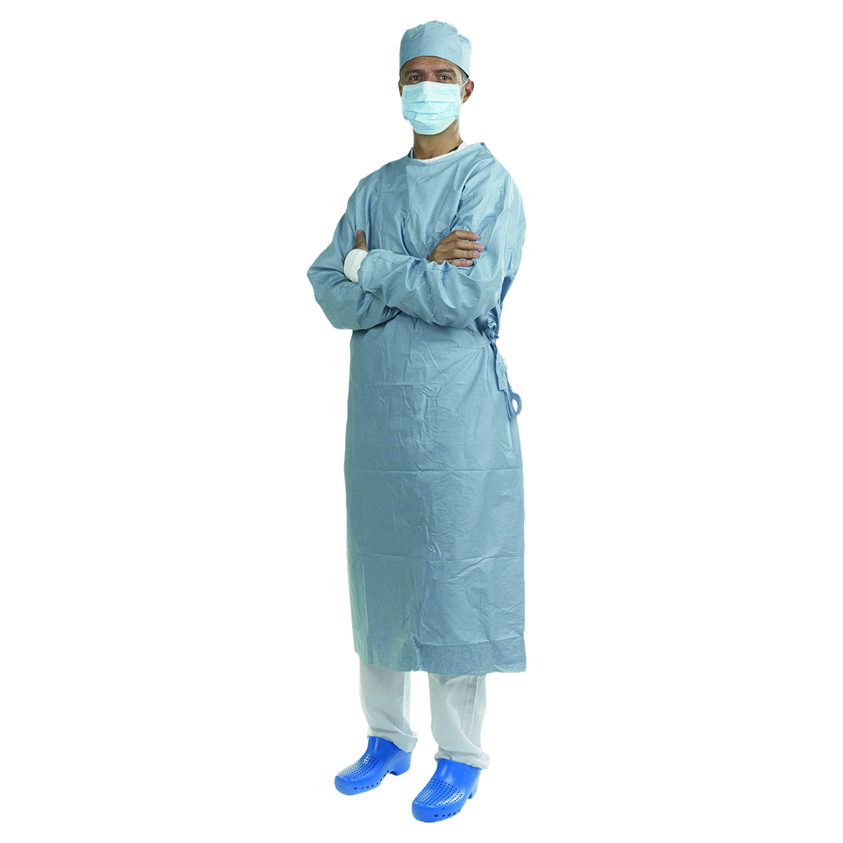 Spunlace Gown Sterile Blue Size Large 12pk