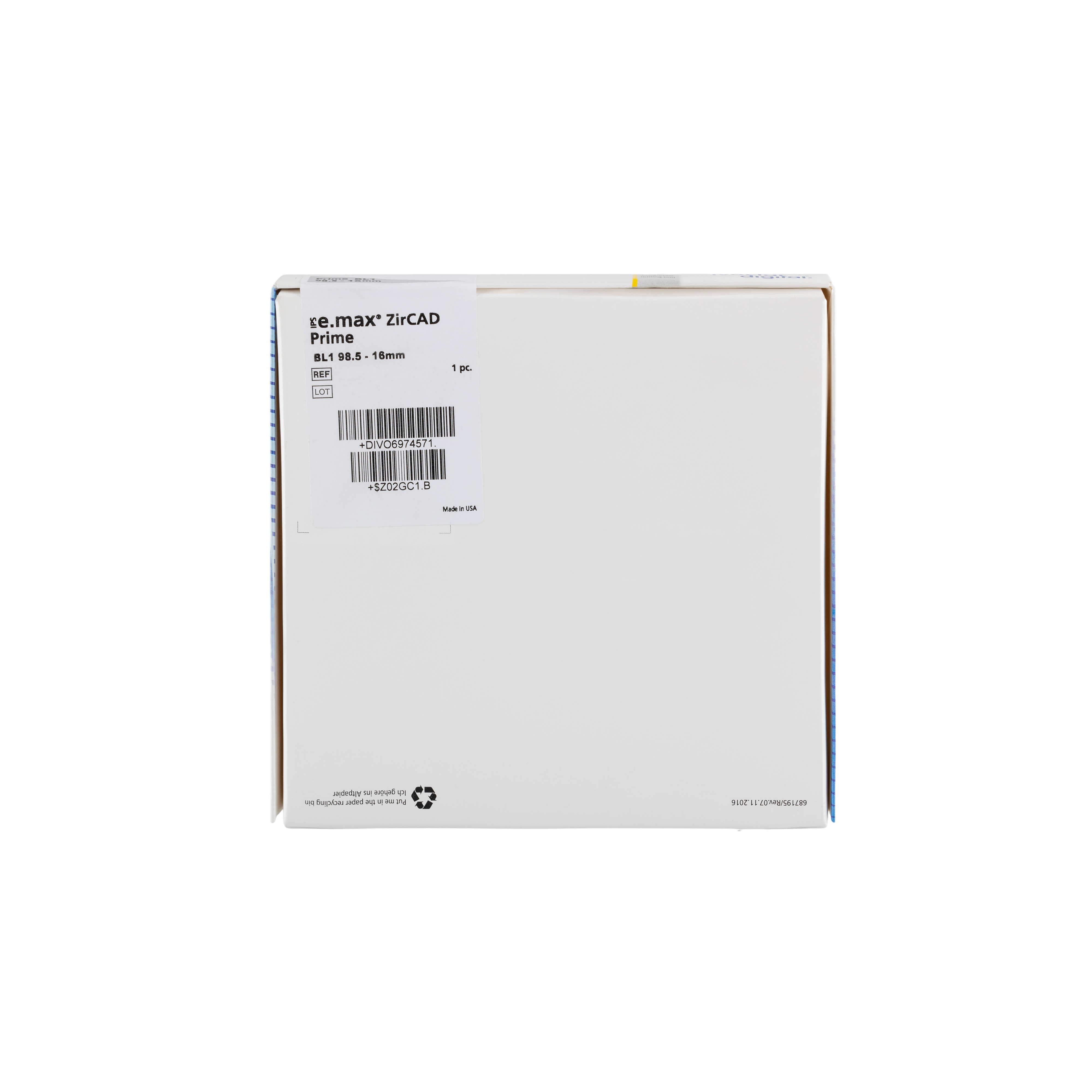 IPS e.max ZirCAD Prime 98.5 x 16mm BL1