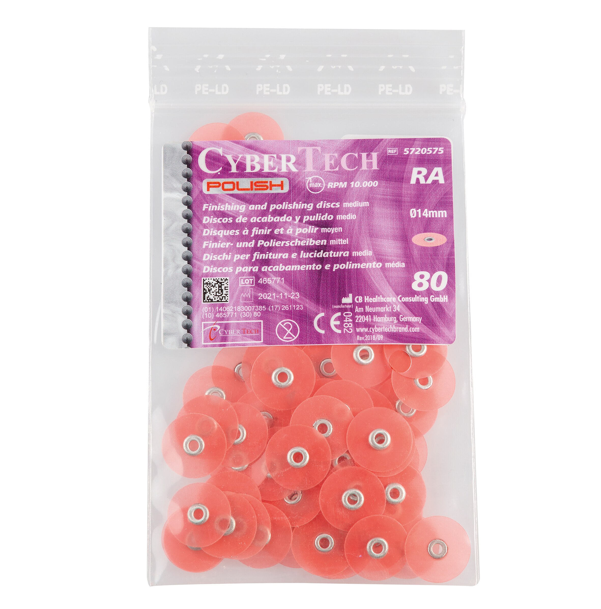 Cyber Finishing/Polishing Discs XT 9/16"/14mm Medium 80pk