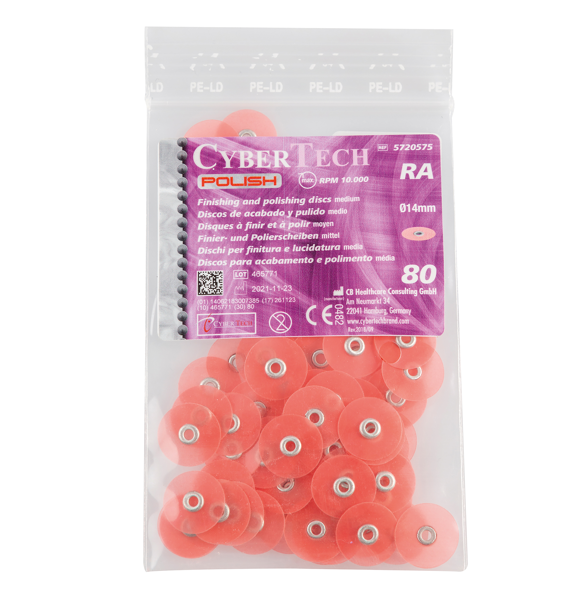 Cyber Finishing/Polishing Discs XT 9/16"/14mm Medium 80pk