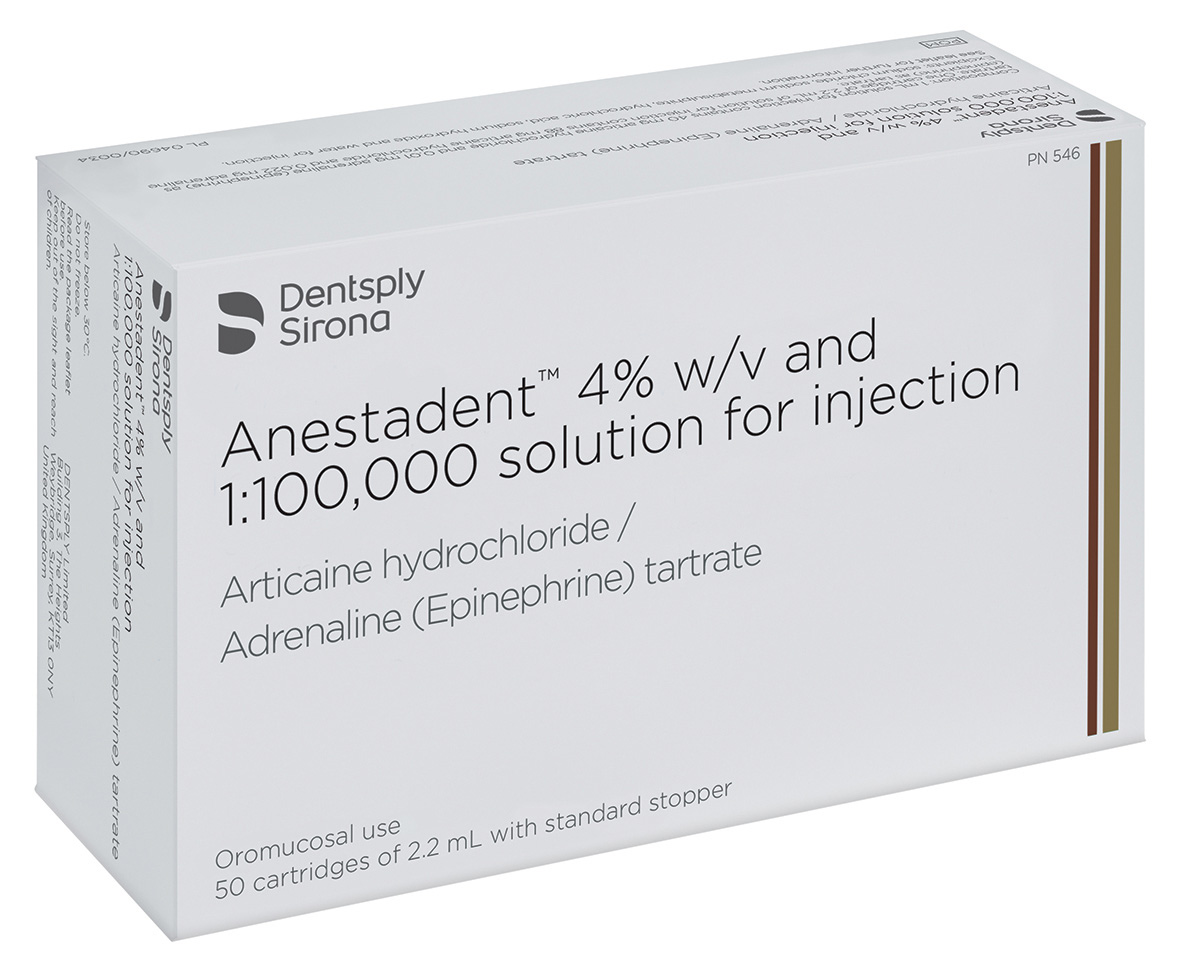 Anestadent Articaine Standard 1:100,000 2.2ml 50pk