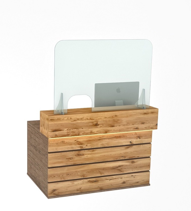 Reception Counter Screen 120x80 Left/Right Opening