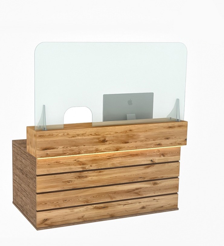 Reception Counter Screen 160x80 Left/Right Opening