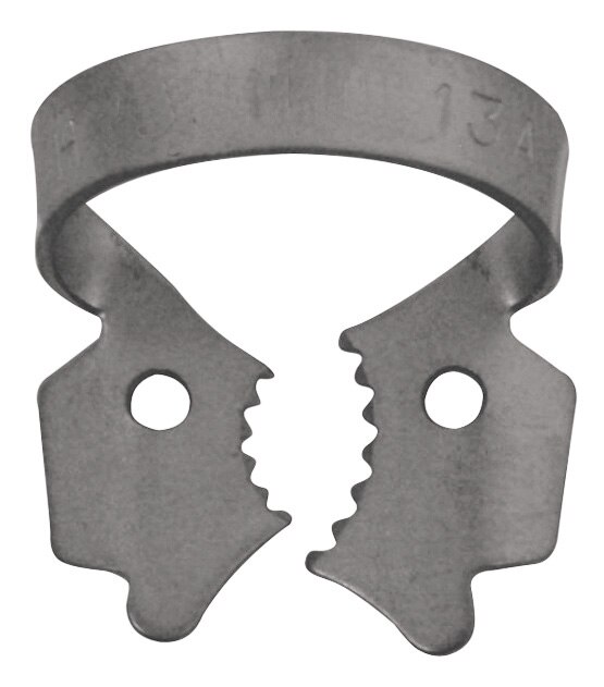Cyber Rubber Dam Clamp Winged No.13A Serrated Lower Left Molars