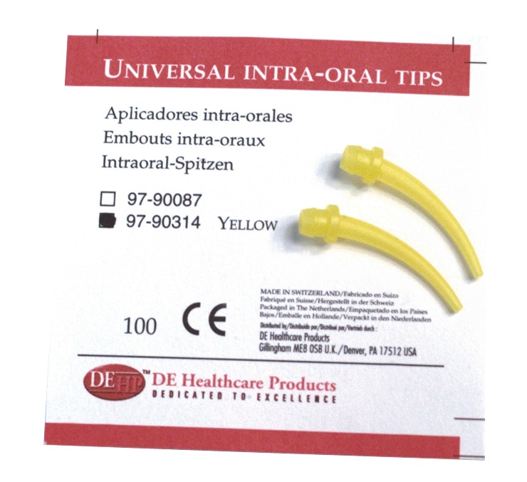 DEHP Intraoral Tips Yellow 100pk