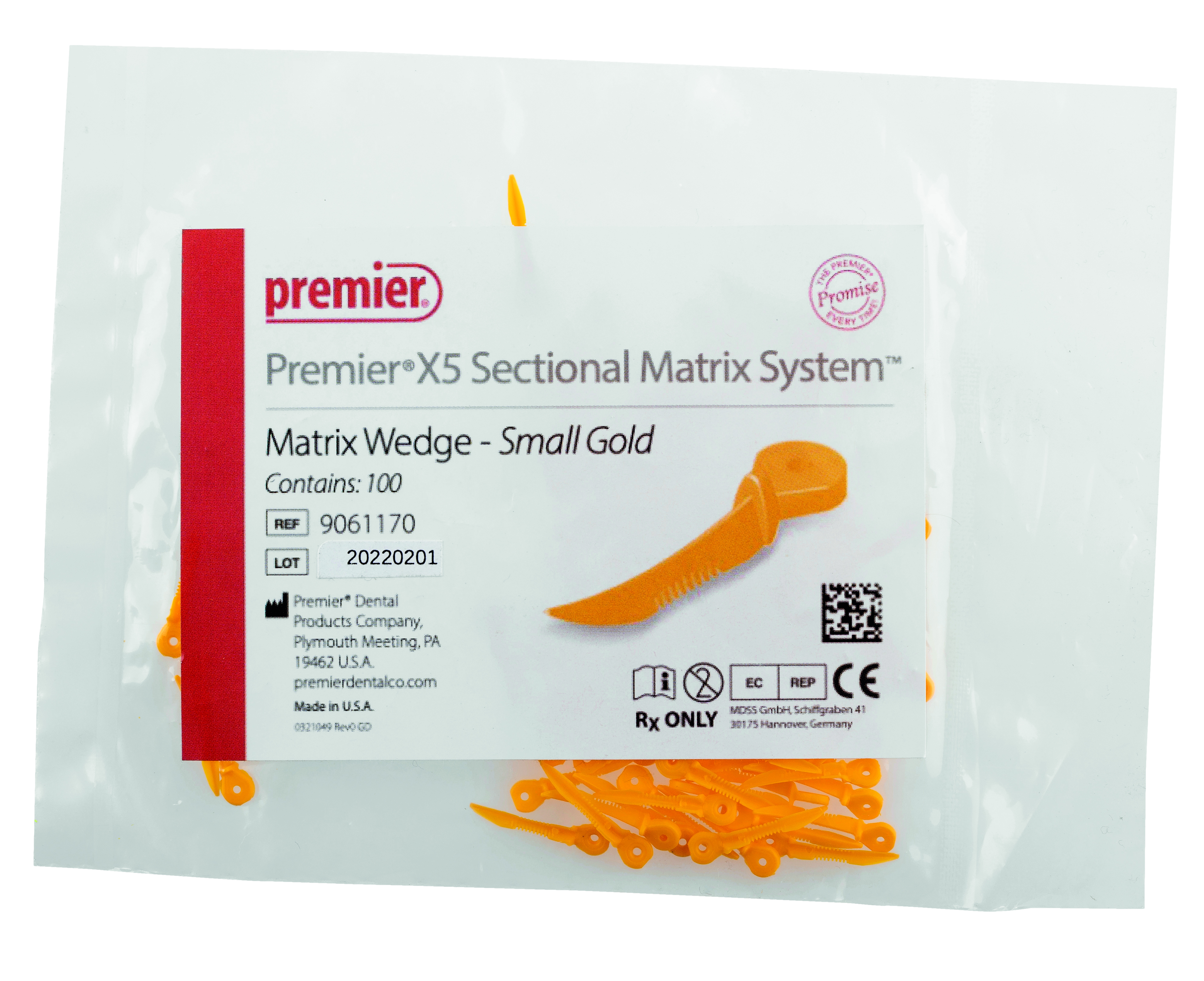 X5 Wedge Small Yellow 100pk