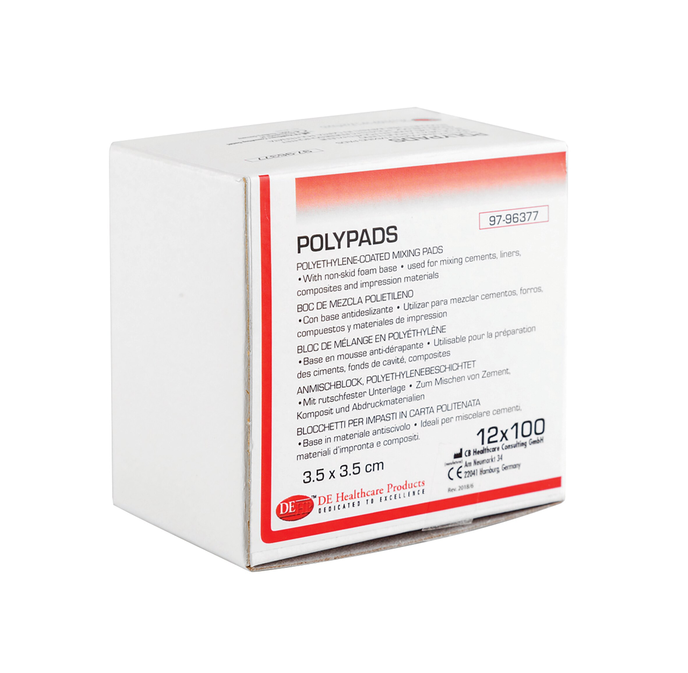 DEHP Polypad 3.5 x 3.5cm 100 Sheets 12pk