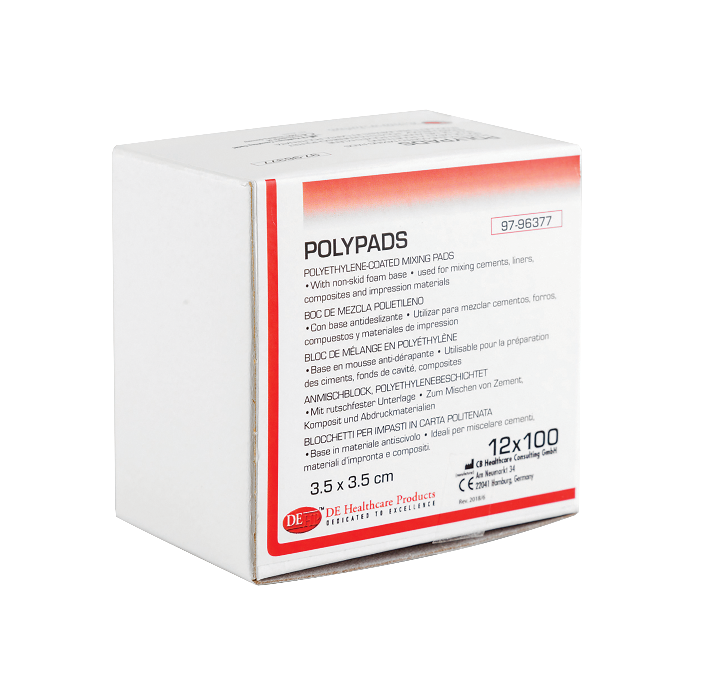 DEHP Polypad 3.5 x 3.5cm 100 Sheets 12pk