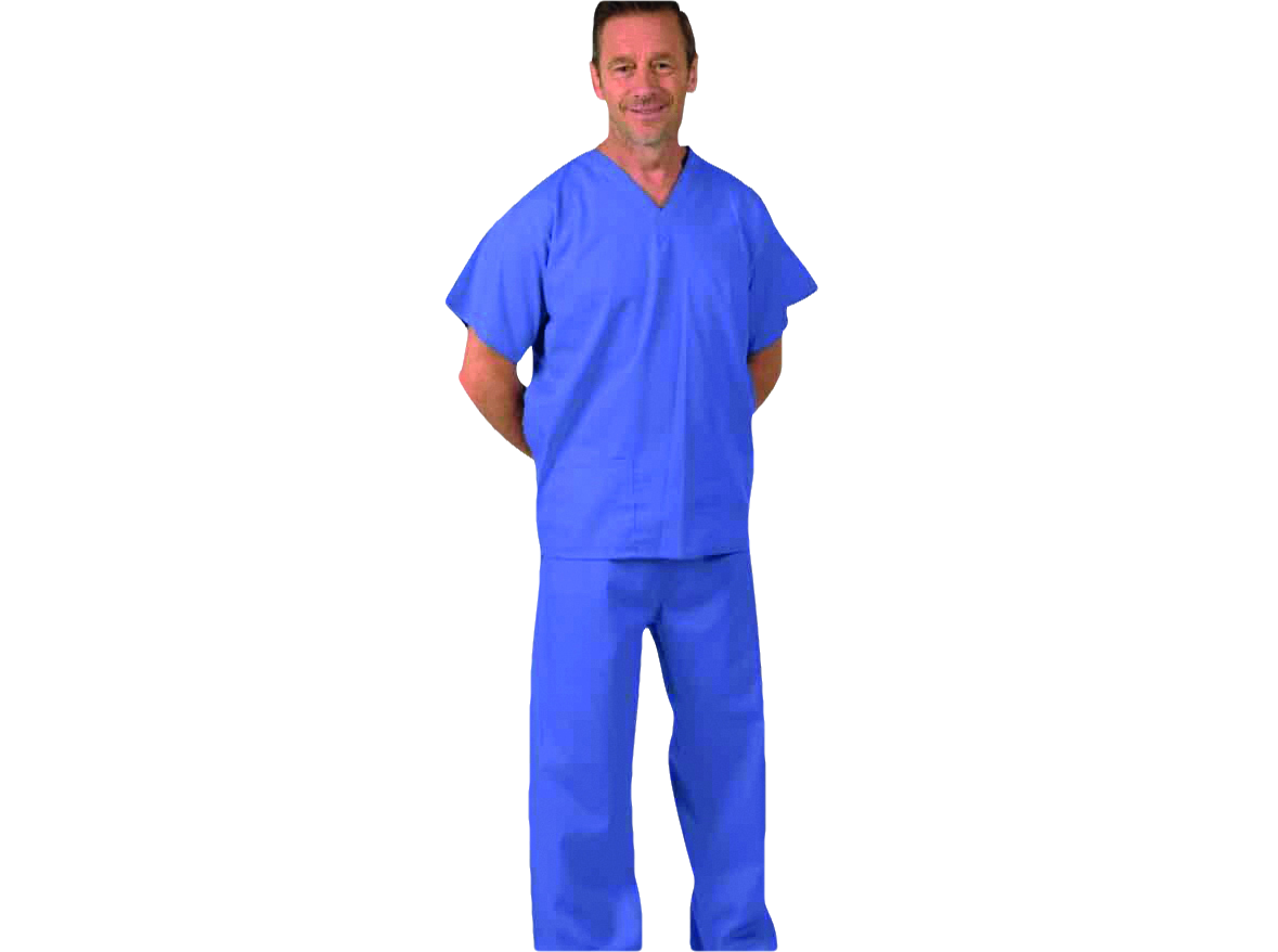 First Choice Unisex Scrub Top Mid-Blue XS