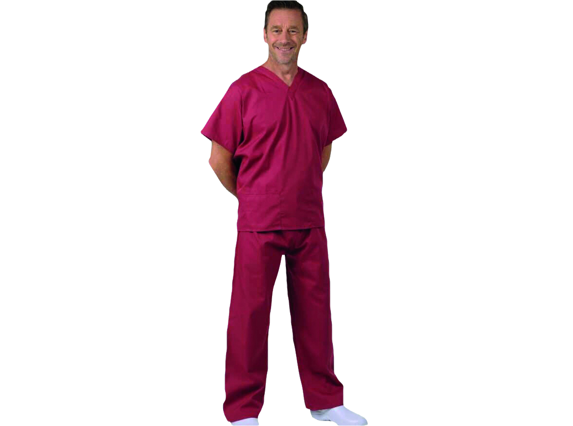 First Choice Unisex Scrub Set Raspberry Red XL