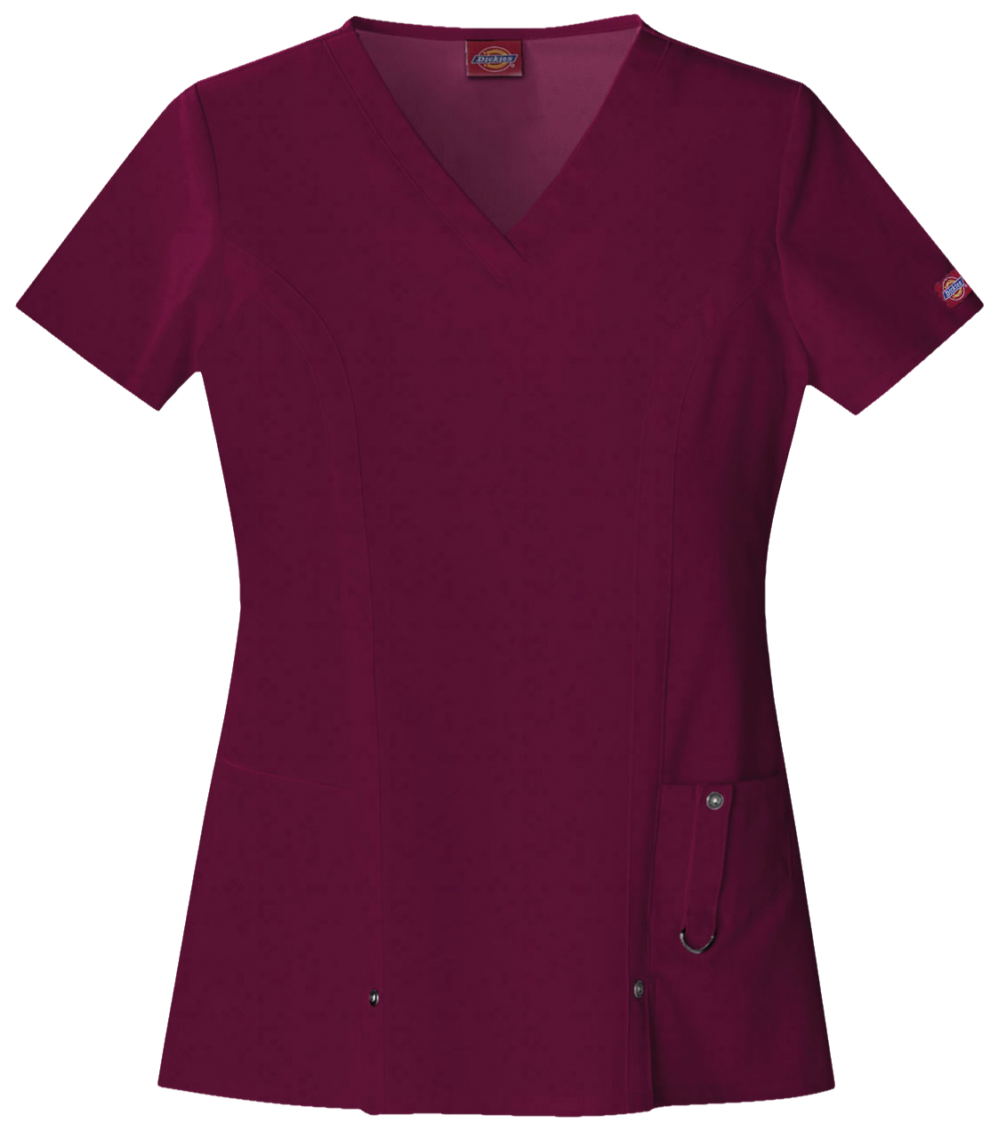 Dickies Xtreme Stretch 82851 Ladies V-Neck Top Wine Red XXL