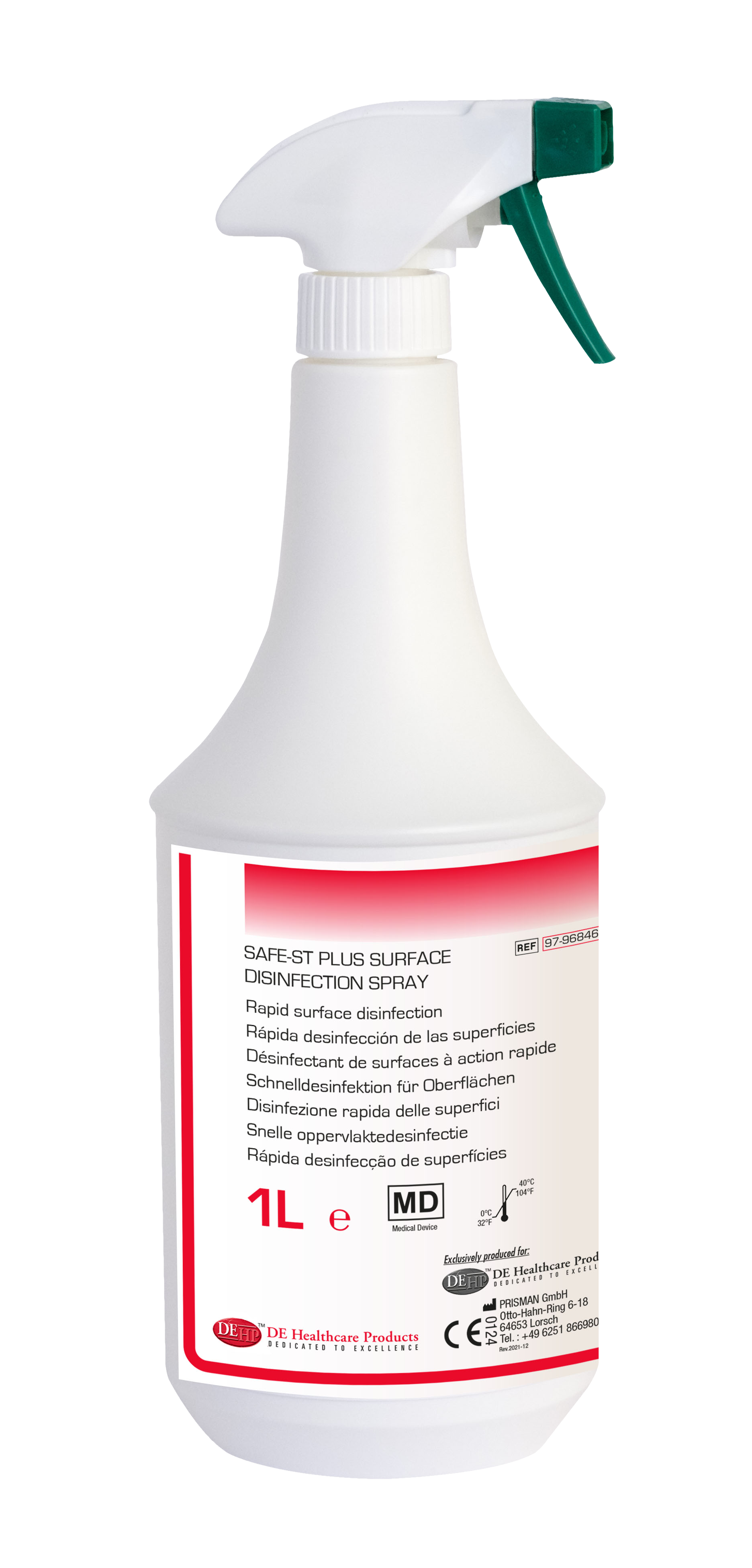 DEHP Safe-ST Plus Surface Disinfection Spray 1L