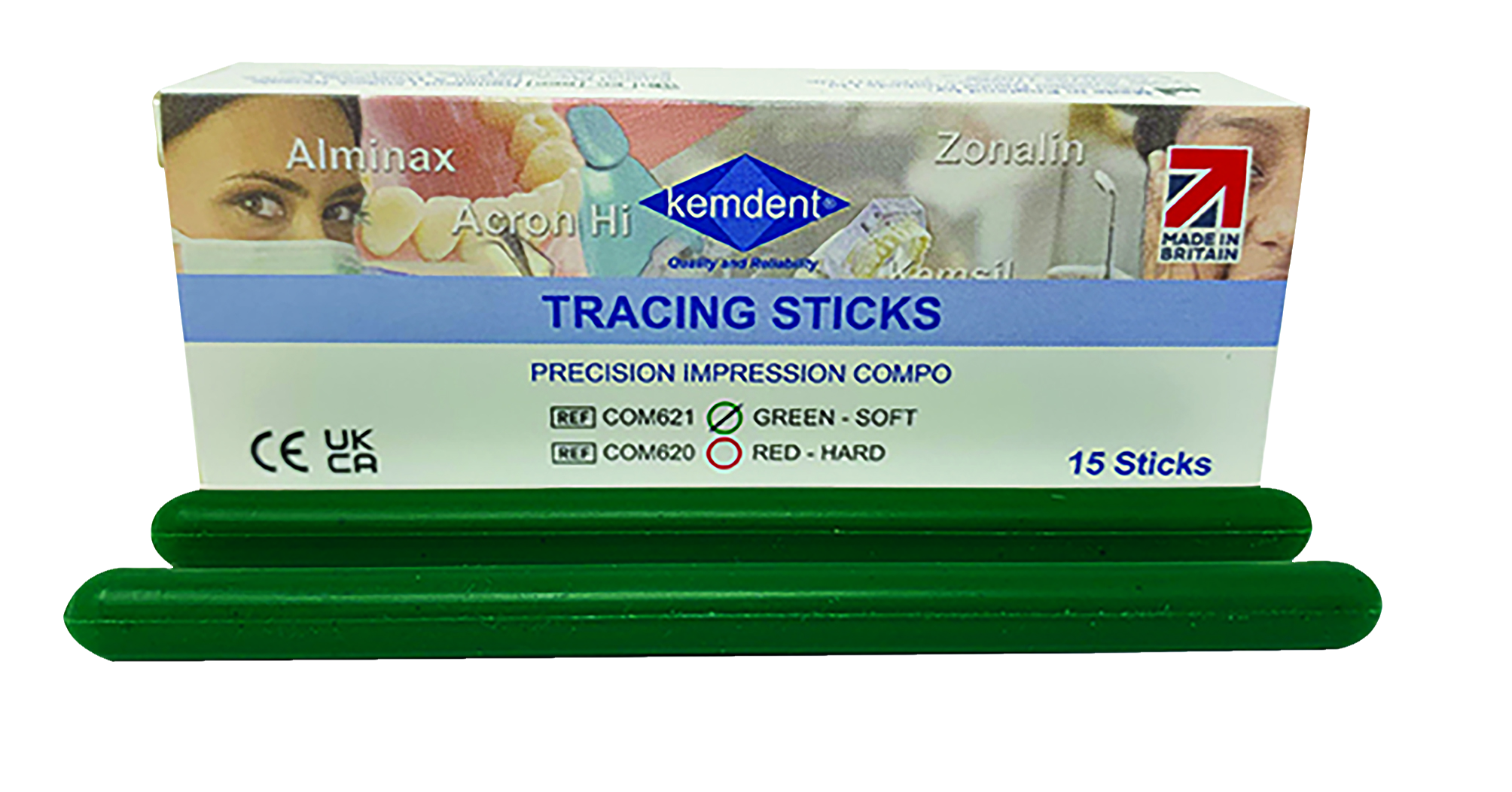 Impression Compound Tracing Sticks Green 15pk