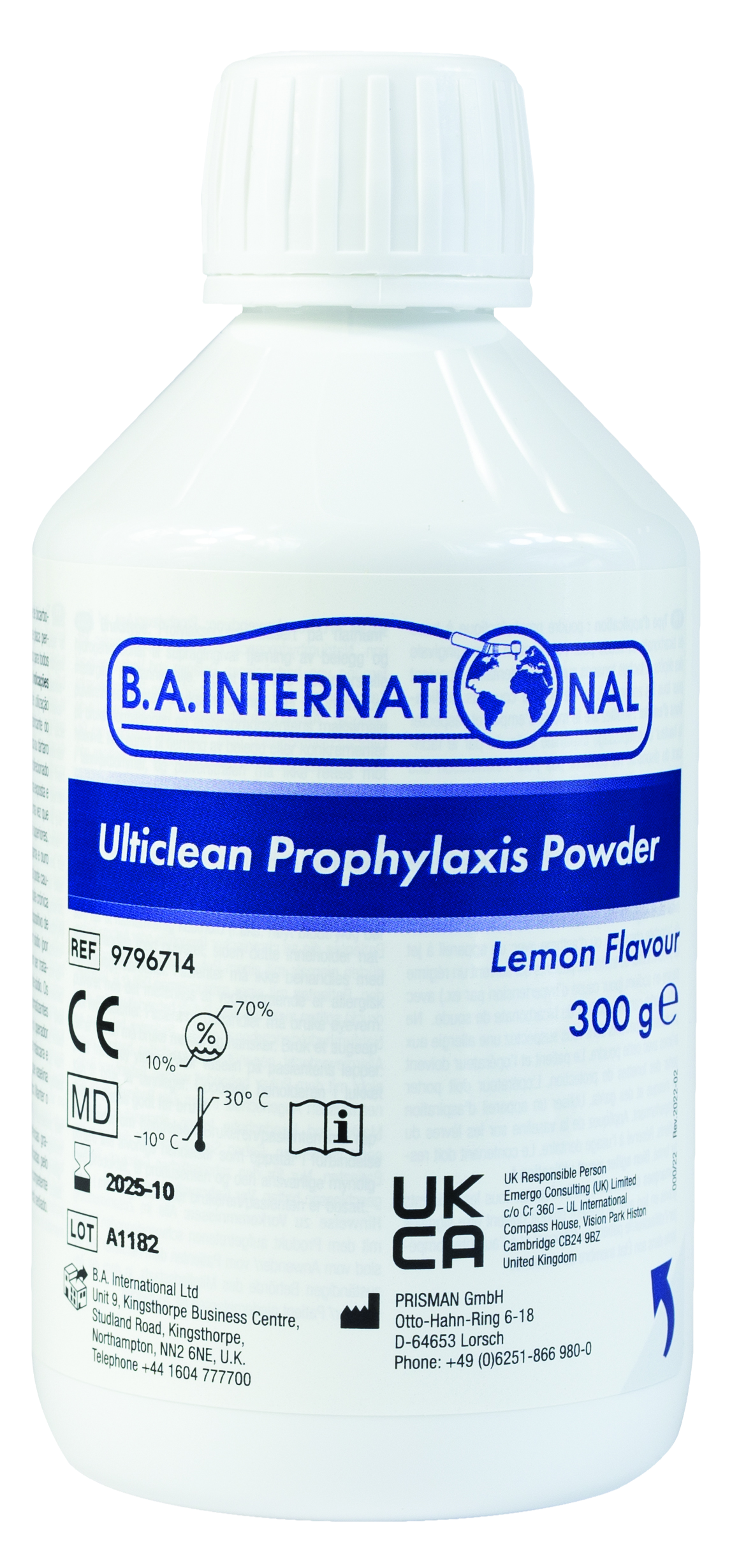 Ulticlean Prophylaxis Powder Lemon 300g 4pk