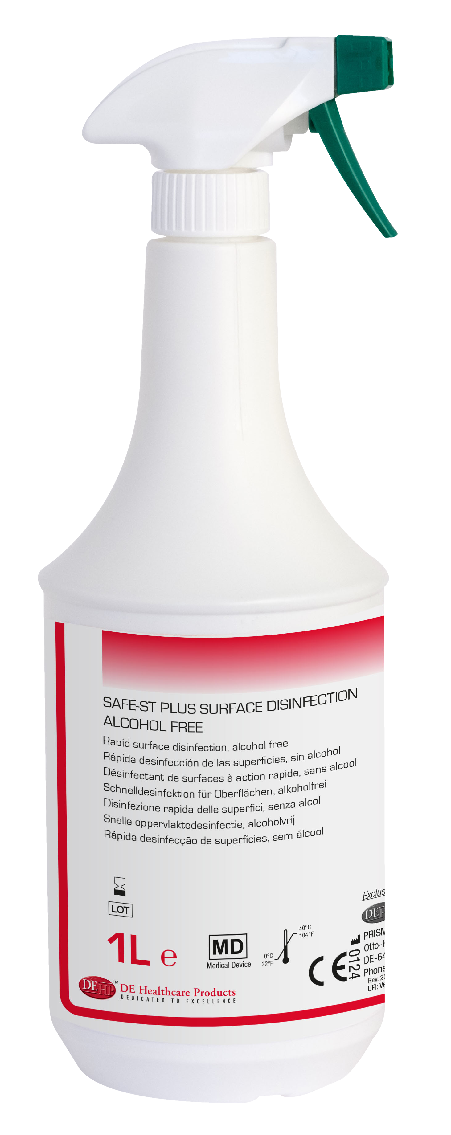 DEHP Safe-ST Plus Surf Disinf Alch/Free Spray 1L