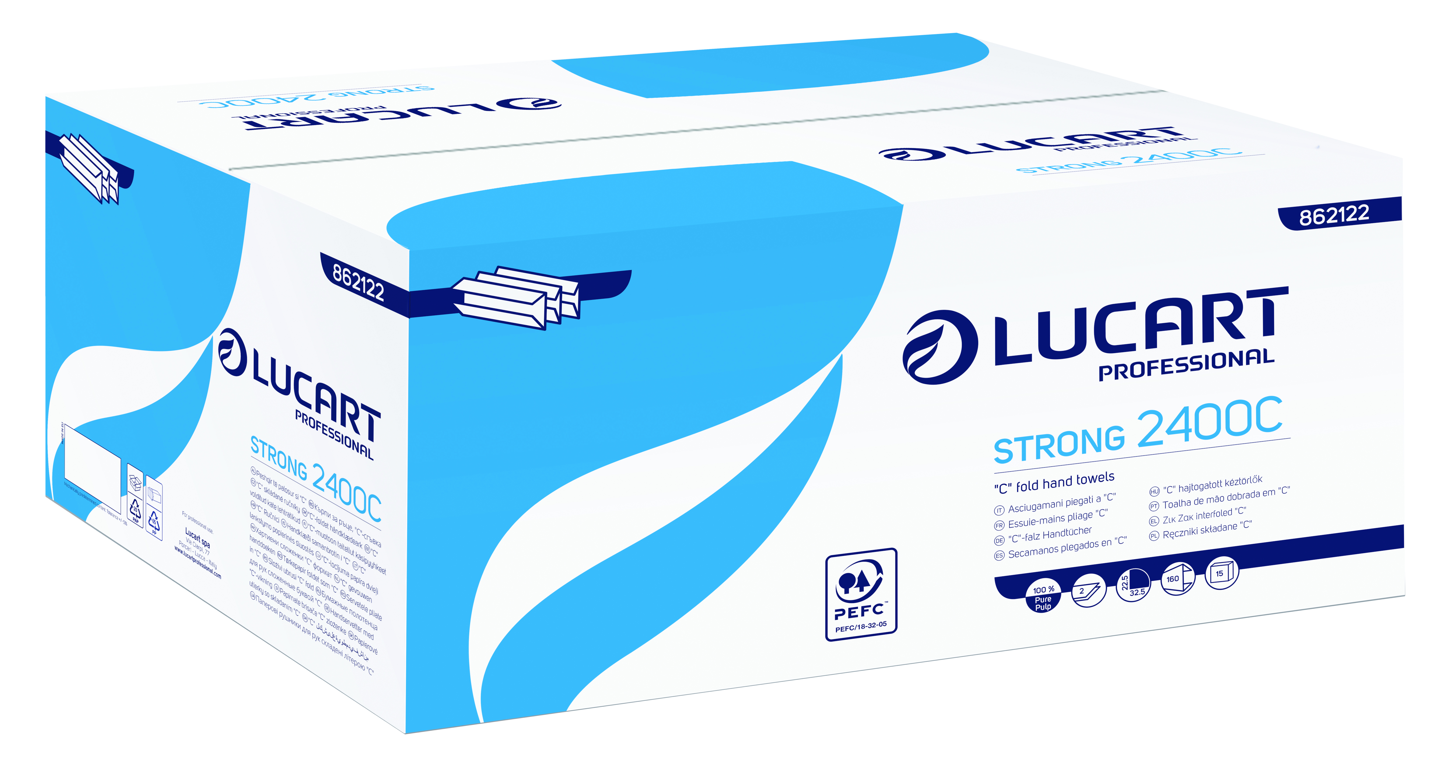 Strong 2400C Twl C-F 2-Ply Wht 22.5 x 32cm 2400pk
