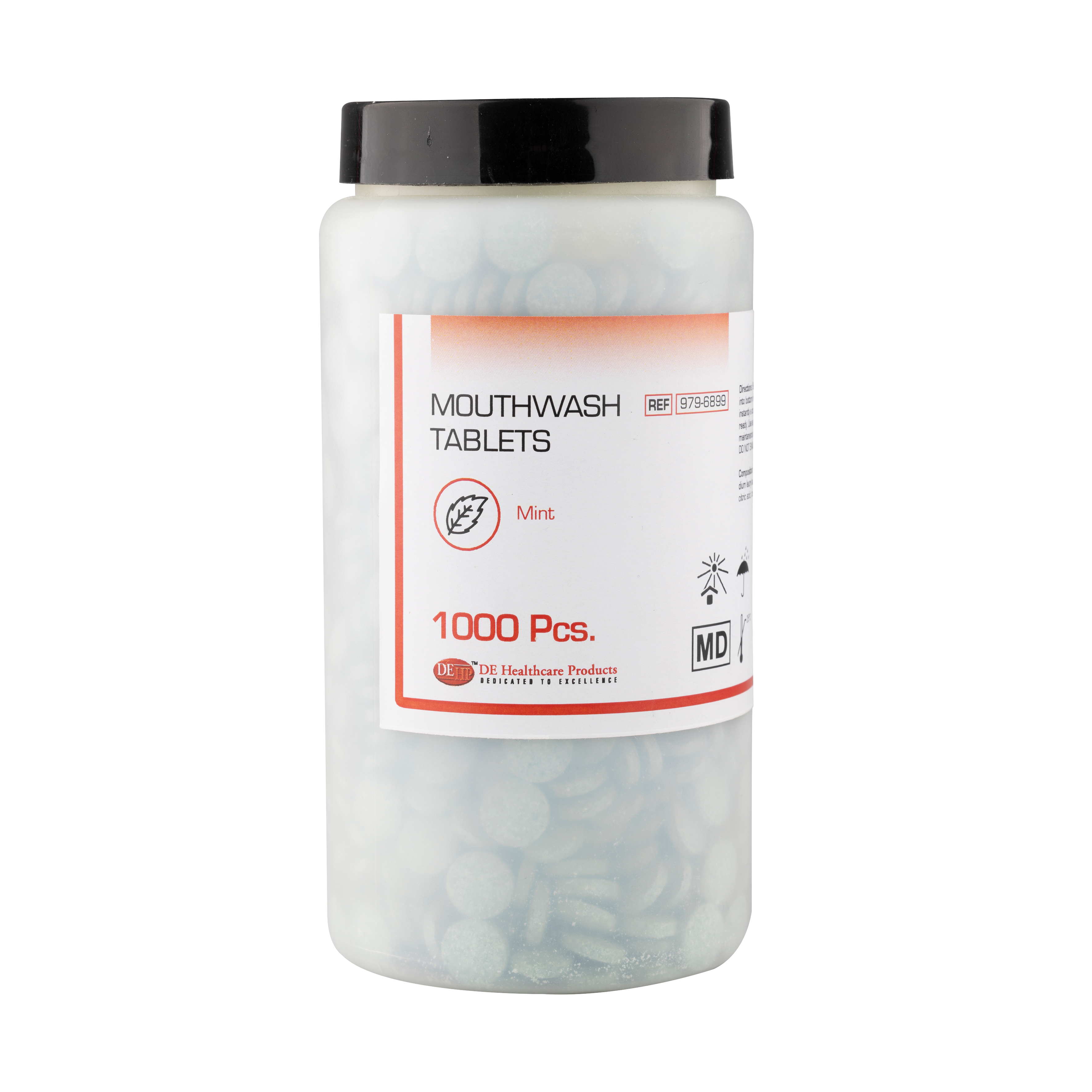 DEHP Mouthwash Tablets Mint Green 1000pk