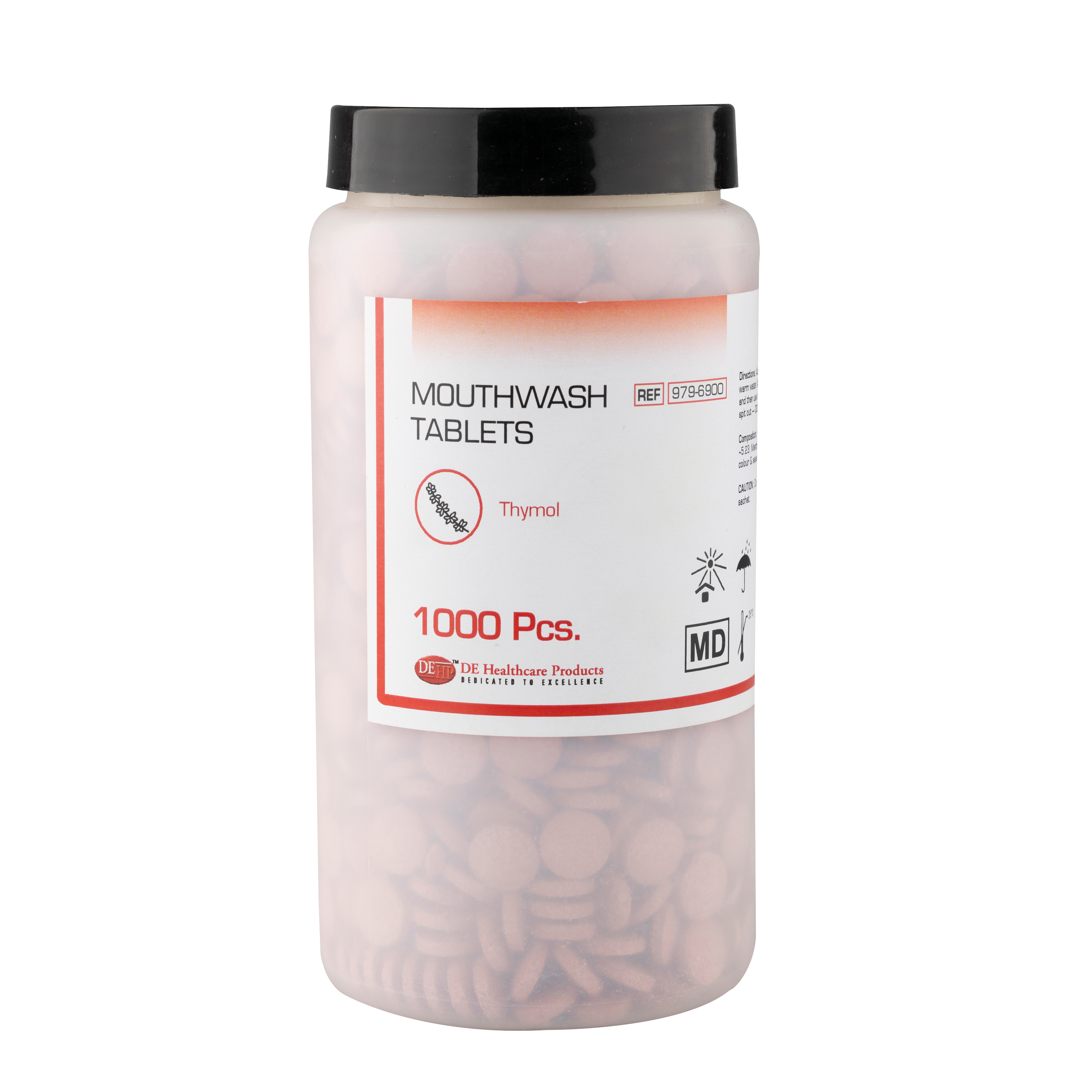 DEHP Mouthwash Tablets Thymol Pink 1000pk