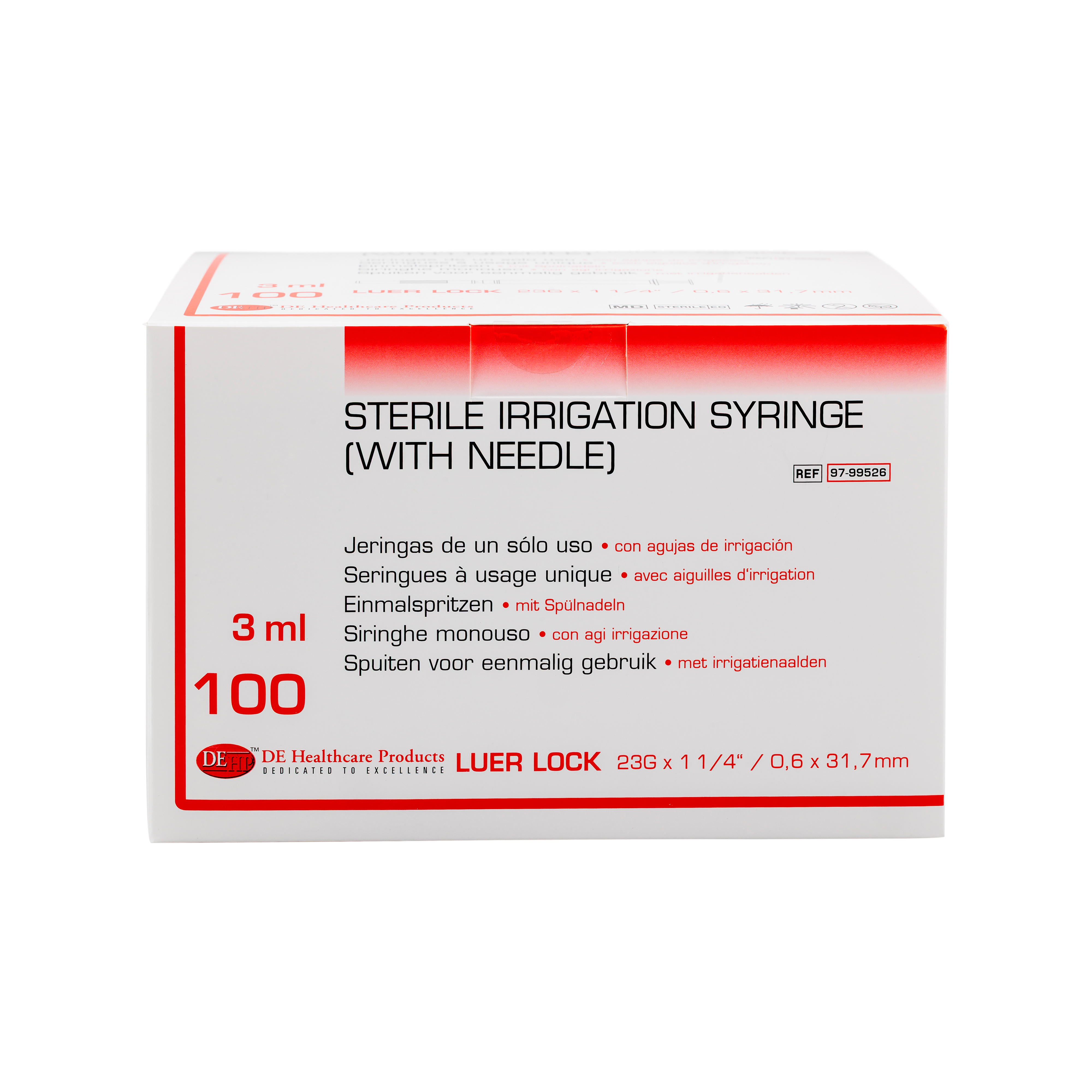 DEHP Endo Syringe W/Irrigating Needle 23G 100pk