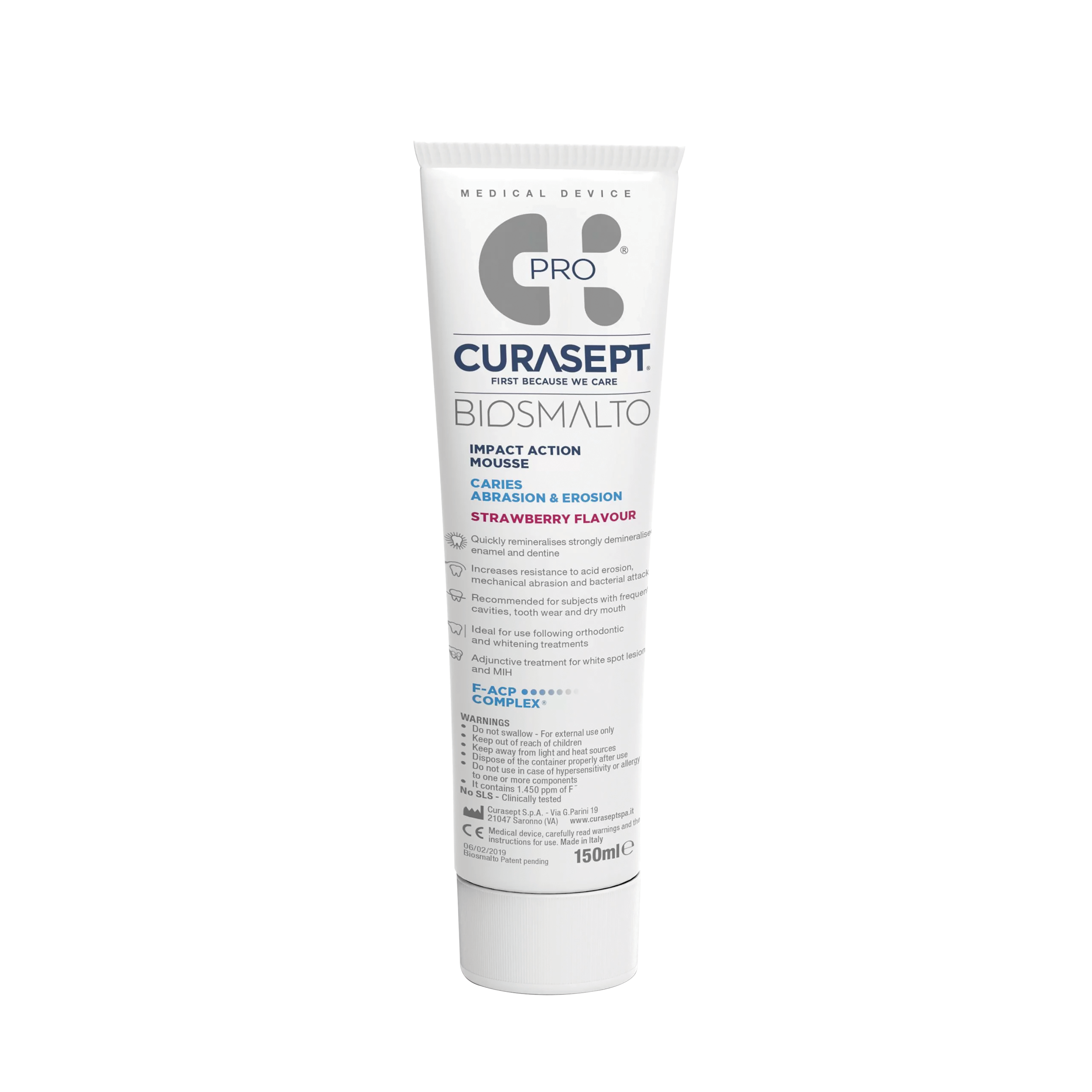 Curasept Biosmalto Action Mousse Strawberry 150ml