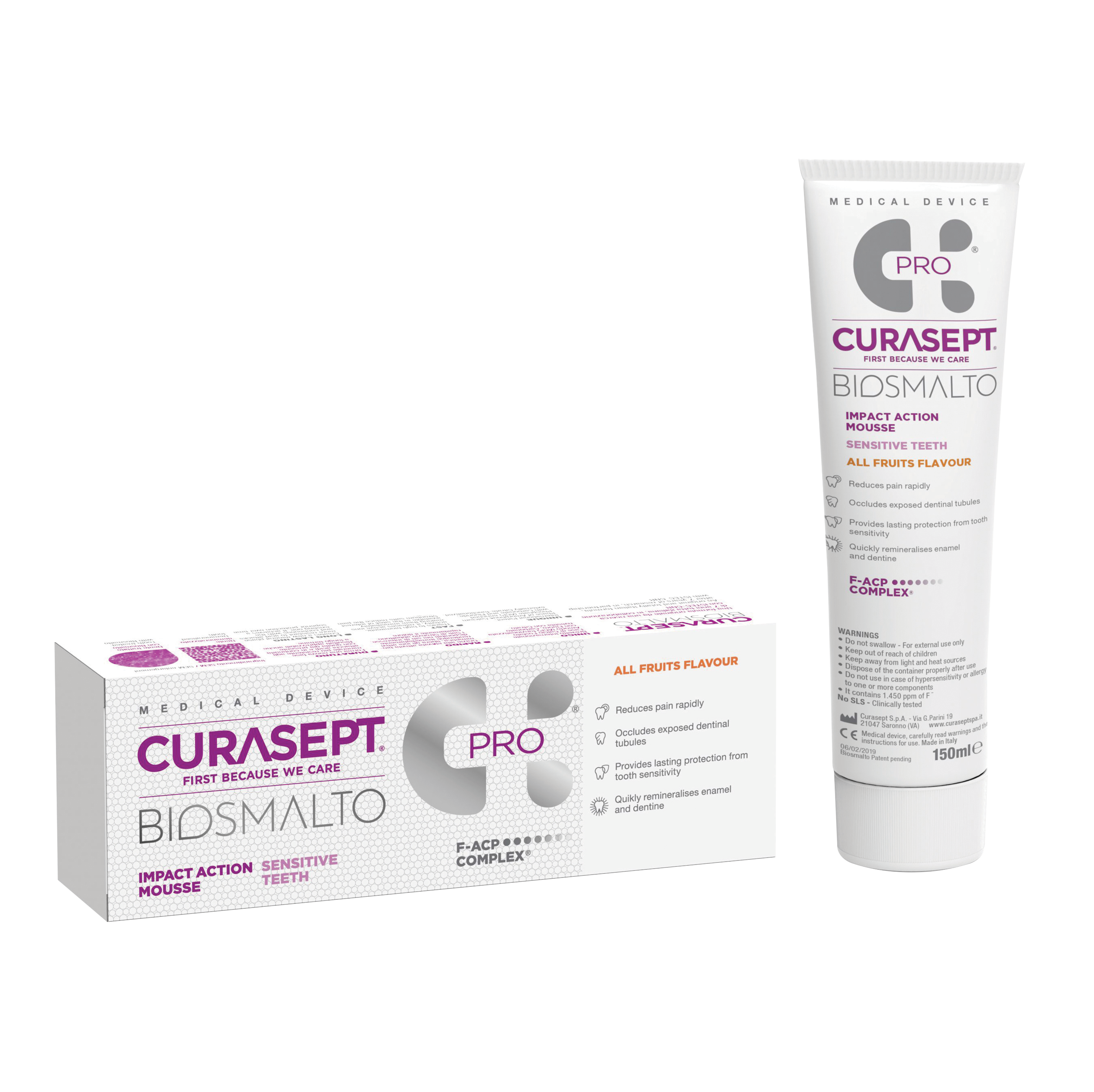 Curasept Biosmalto Action Mousse All Fruits 150ml