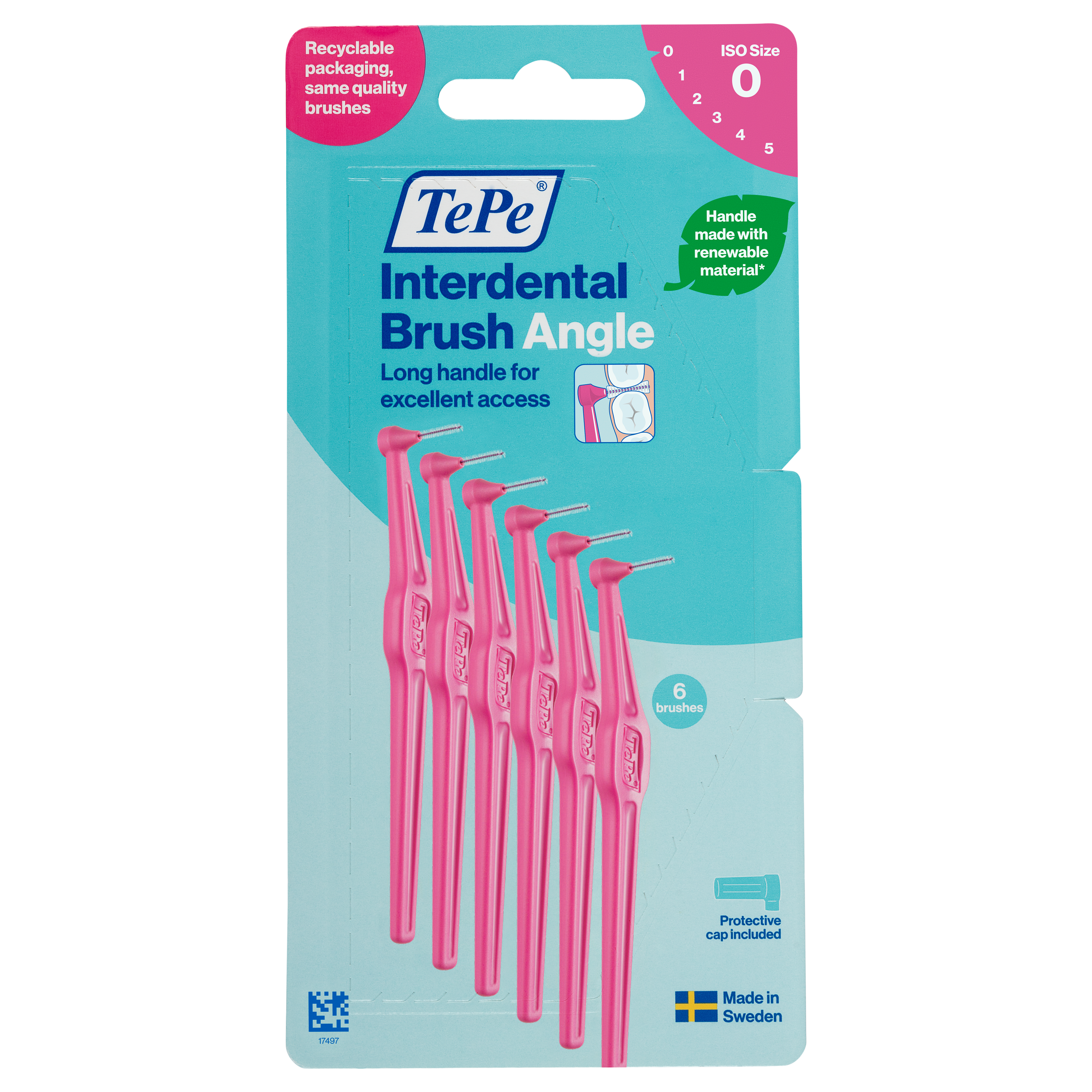 Angle Interdental Brush Carton Pink 12 x 6pk