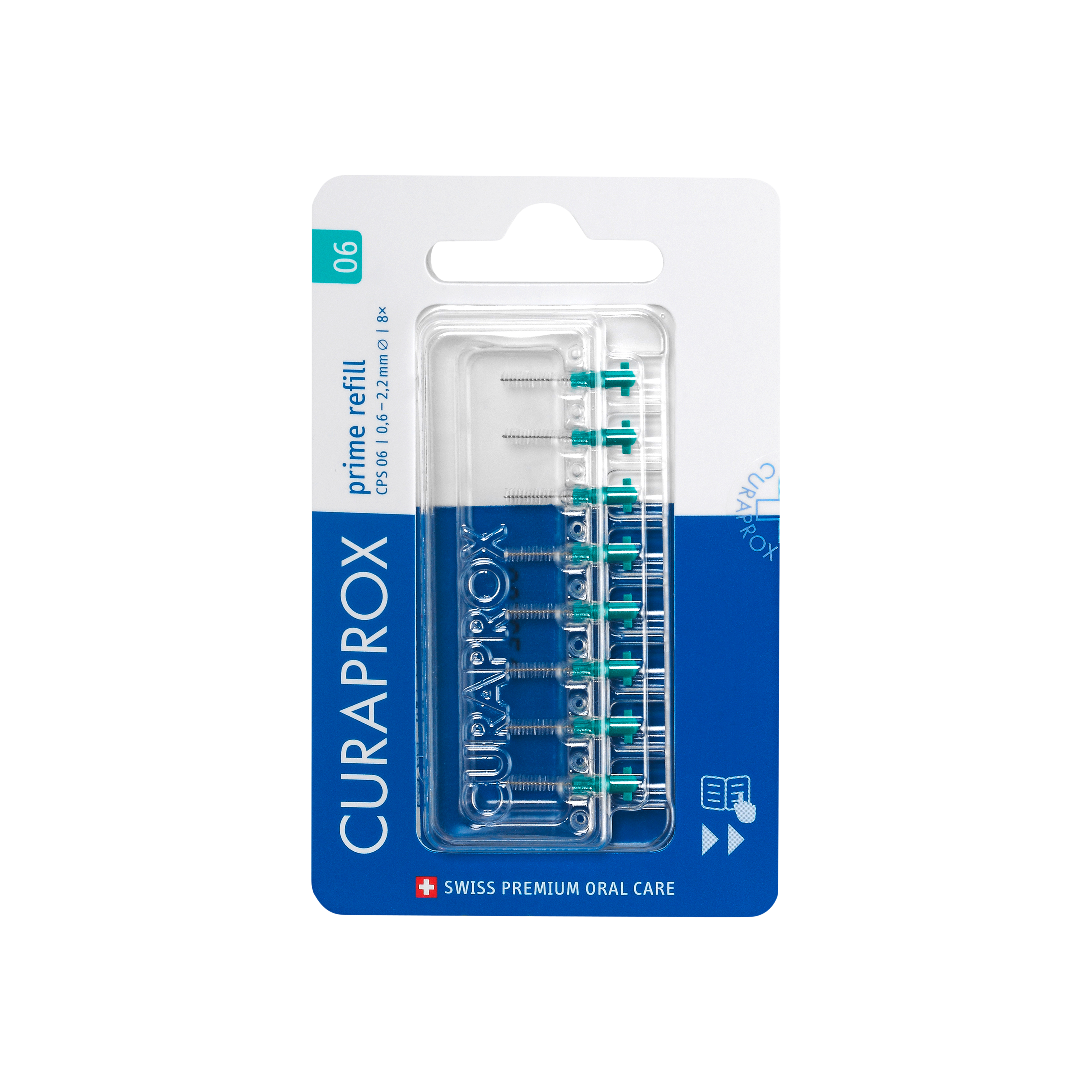 Prime Interdental Brush Refill Turquoise 0.6mm 8pk