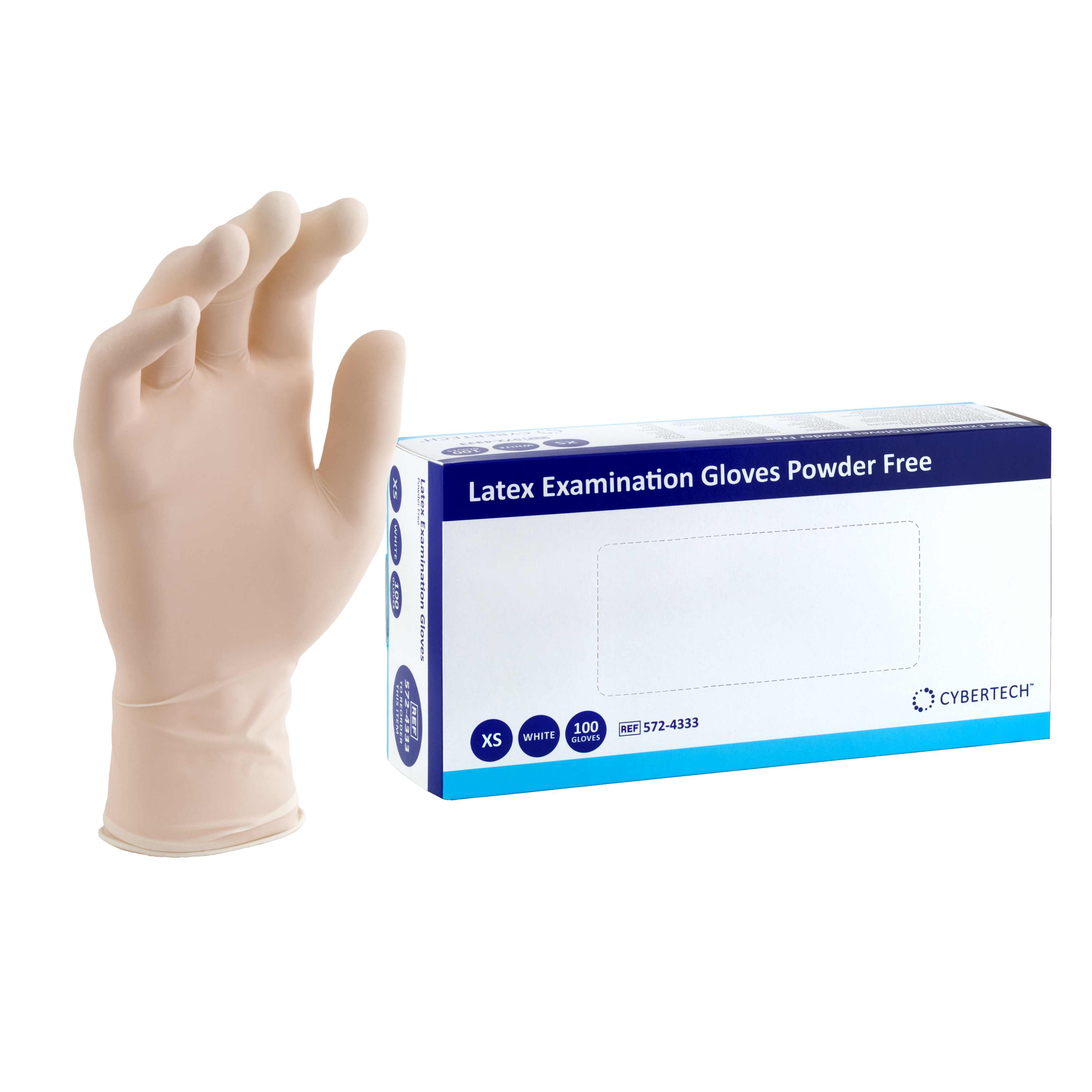 Cyber Exam Gloves Latex Powder-Free X-Small 100pk
