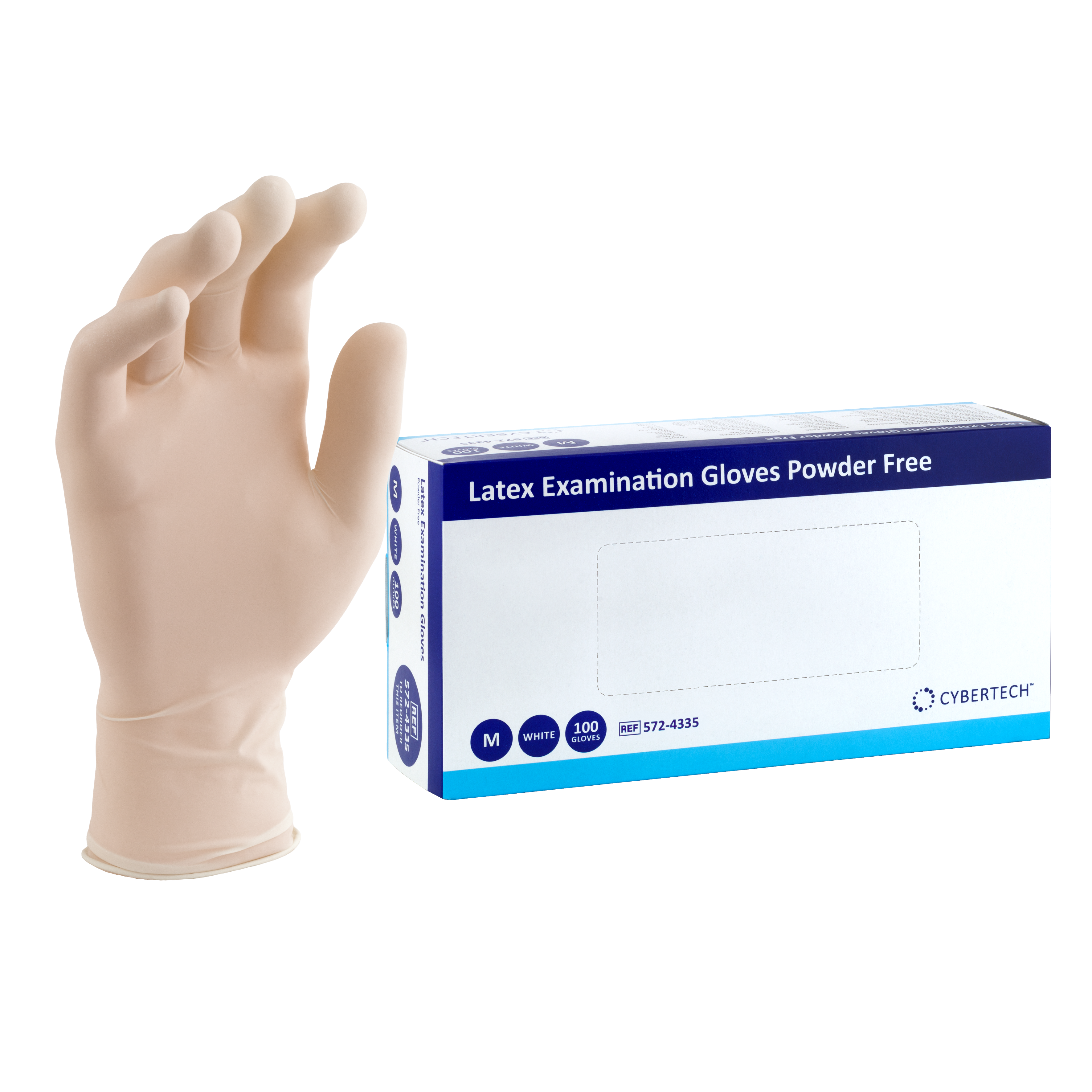 Cyber Exam Gloves Latex Powder-Free Medium 100pk
